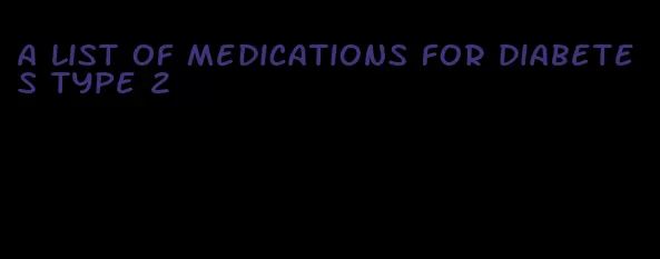 a list of medications for diabetes type 2