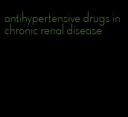 antihypertensive drugs in chronic renal disease