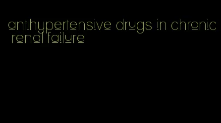 antihypertensive drugs in chronic renal failure