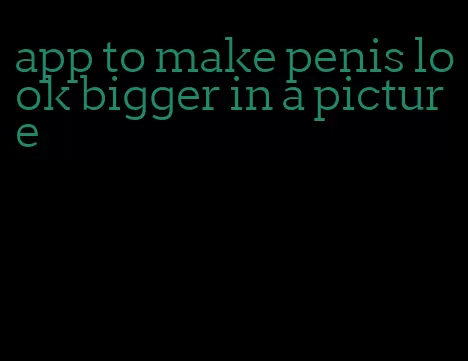app to make penis look bigger in a picture