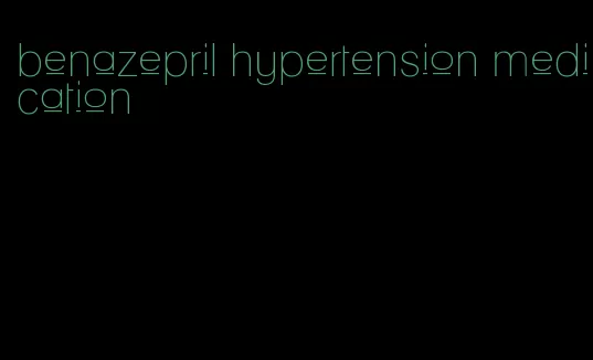 benazepril hypertension medication