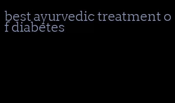 best ayurvedic treatment of diabetes