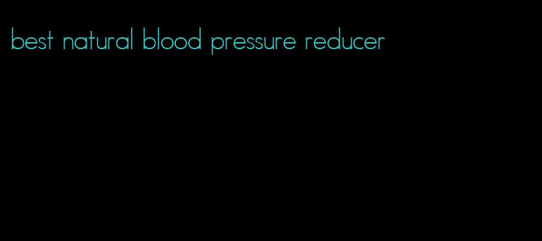 best natural blood pressure reducer