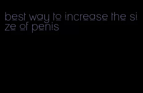 best way to increase the size of penis
