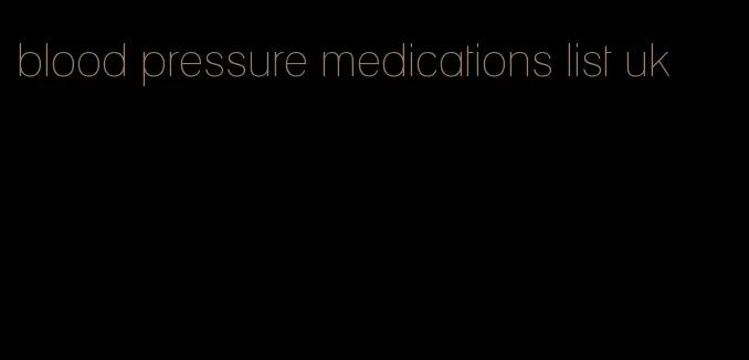 blood pressure medications list uk