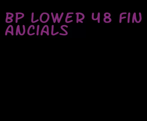 bp lower 48 financials
