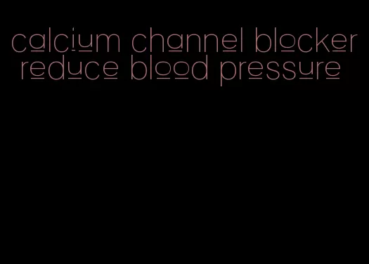 calcium channel blocker reduce blood pressure