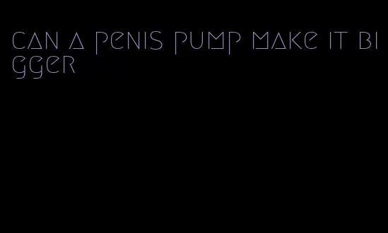 can a penis pump make it bigger