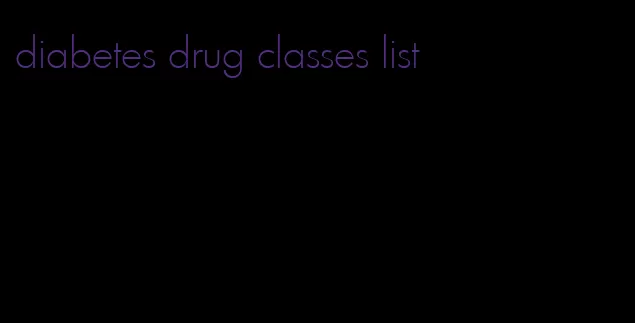 diabetes drug classes list