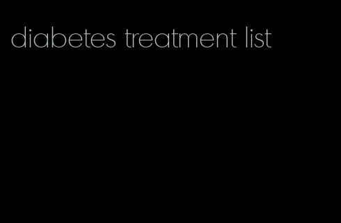 diabetes treatment list