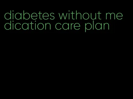 diabetes without medication care plan