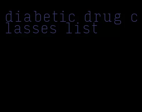 diabetic drug classes list