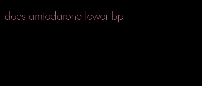 does amiodarone lower bp