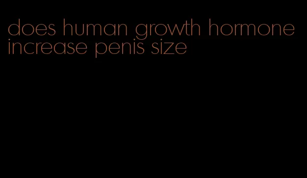 does human growth hormone increase penis size