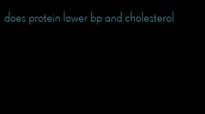 does protein lower bp and cholesterol