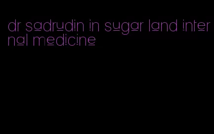 dr sadrudin in sugar land internal medicine