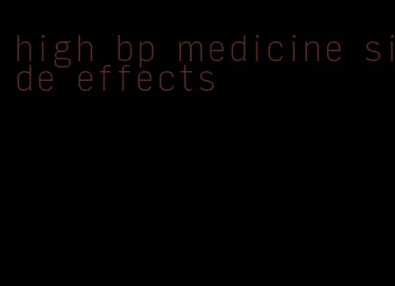 high bp medicine side effects