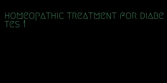 homeopathic treatment for diabetes 1