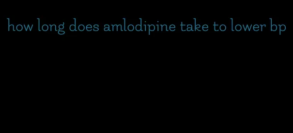 how long does amlodipine take to lower bp
