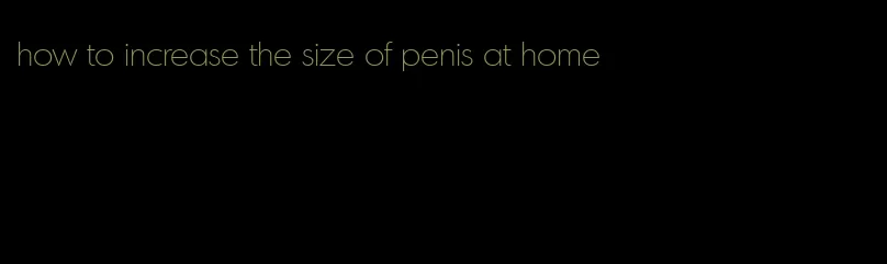 how to increase the size of penis at home