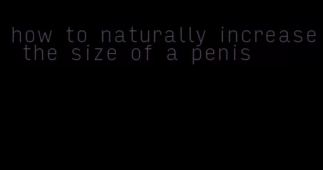 how to naturally increase the size of a penis
