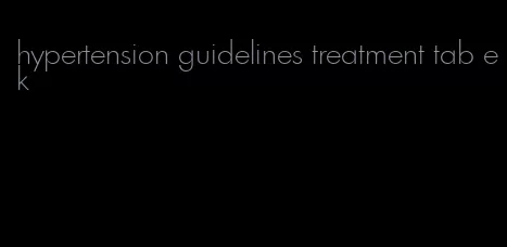 hypertension guidelines treatment tab ek