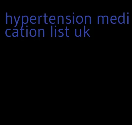 hypertension medication list uk