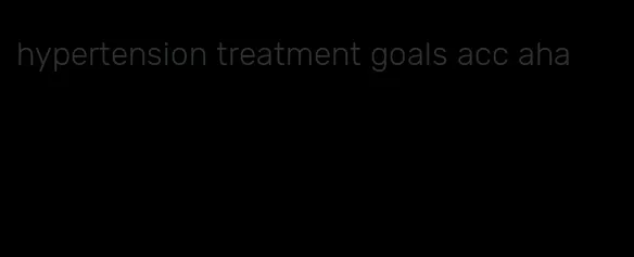hypertension treatment goals acc aha