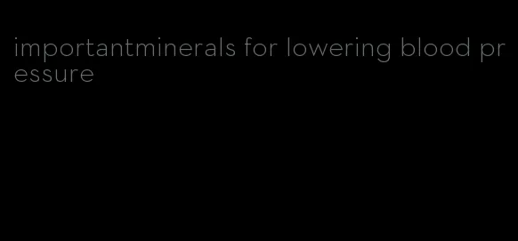importantminerals for lowering blood pressure