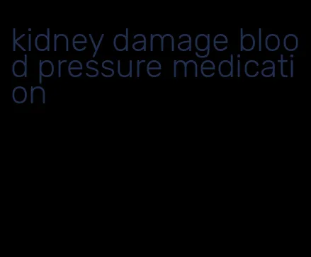 kidney damage blood pressure medication