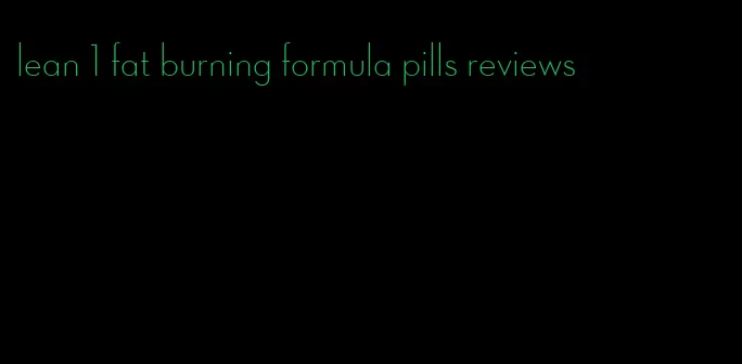 lean 1 fat burning formula pills reviews