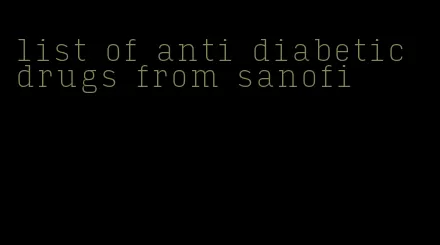 list of anti diabetic drugs from sanofi