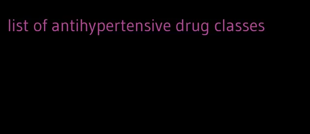 list of antihypertensive drug classes