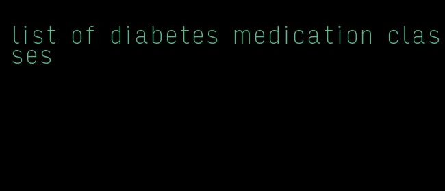 list of diabetes medication classes
