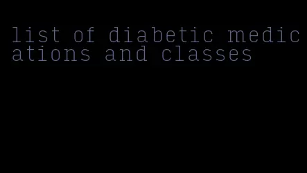 list of diabetic medications and classes