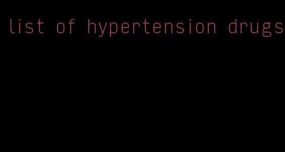 list of hypertension drugs