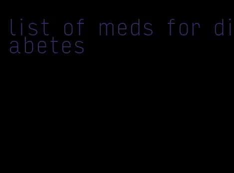 list of meds for diabetes