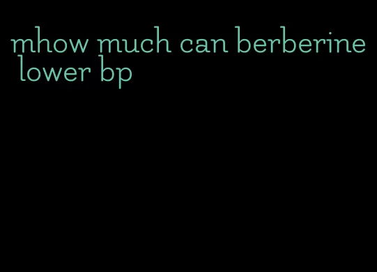 mhow much can berberine lower bp