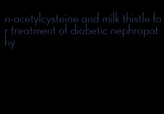 n-acetylcysteine and milk thistle for treatment of diabetic nephropathy