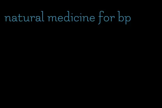 natural medicine for bp