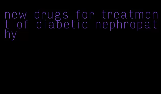 new drugs for treatment of diabetic nephropathy