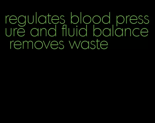 regulates blood pressure and fluid balance removes waste