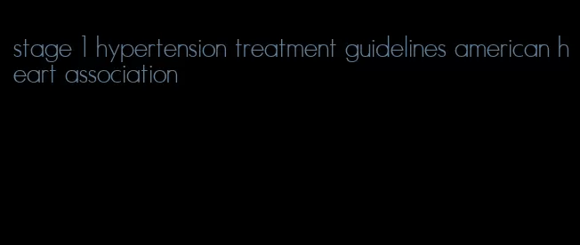 stage 1 hypertension treatment guidelines american heart association