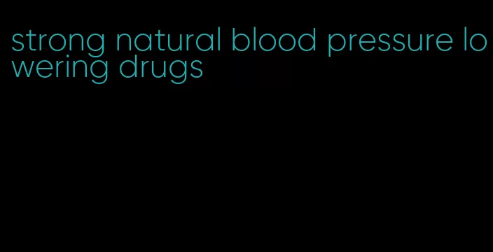 strong natural blood pressure lowering drugs