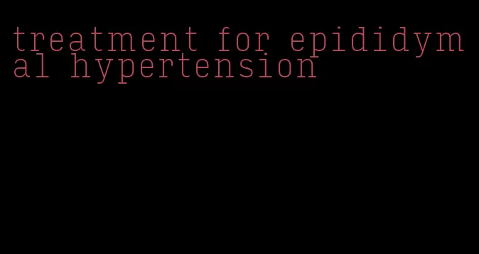 treatment for epididymal hypertension