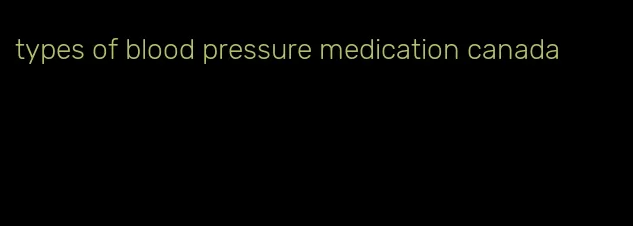 types of blood pressure medication canada