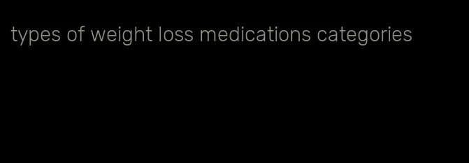 types of weight loss medications categories