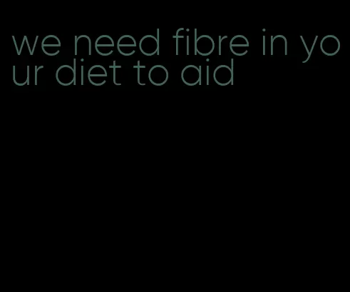 we need fibre in your diet to aid