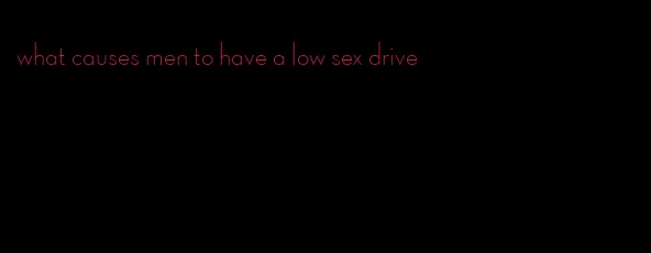 what causes men to have a low sex drive