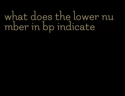 what does the lower number in bp indicate